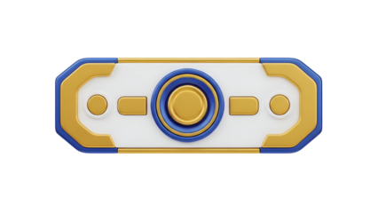 Futuristic Interface Element with Central Button