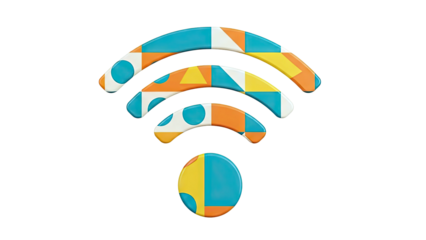 Colorful Wi-Fi Symbol with Geometric Patterns