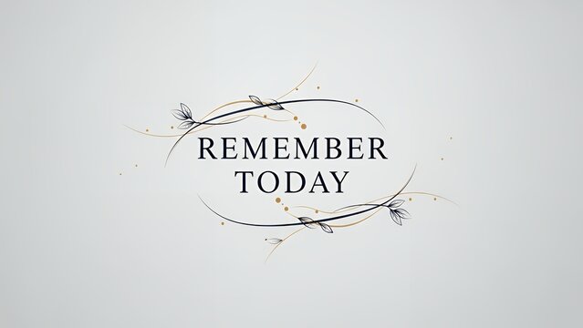 Elegant 'Remember Today' inspirational quote with floral design - Powered by Adobe