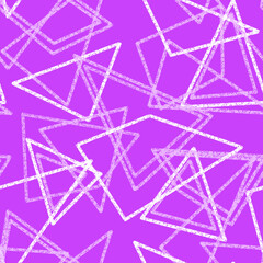 Geometric drawing with white chalk figures pink neon
