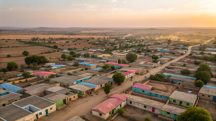 Indian village view from above