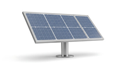 Photorealistic 3D Solar Panel on Metal Stand for Renewable Energy