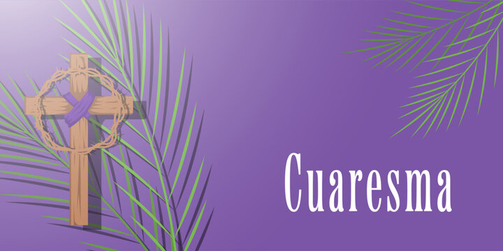 Cuaresma horizontal banner illustration in flat design