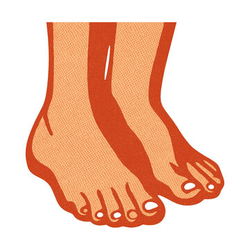 PNG Artistic illustration of feet.
