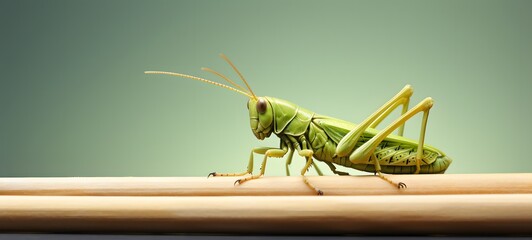 GrassHopper shaped matchstick carving ,generative AI