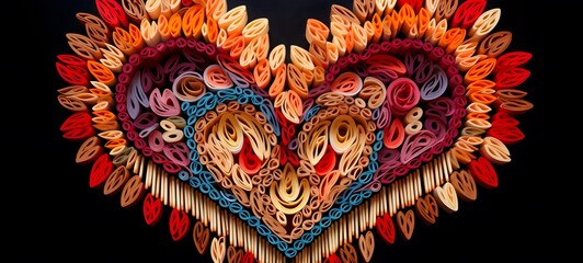 valentine's day shaped matchstick carving ,generative AI
