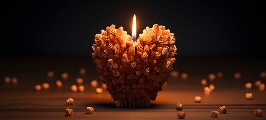 valentine's day shaped matchstick carving ,generative AI