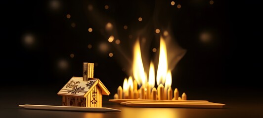 Christmas gift shaped matchstick carving ,generative AI