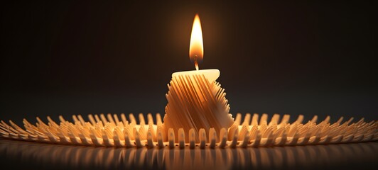 candle shaped matchstick carving ,generative AI