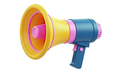3D Render of a Colorful Toy Megaphone
