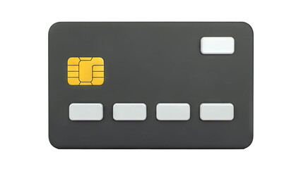Modern Black Credit Card with Chip and Indentations
