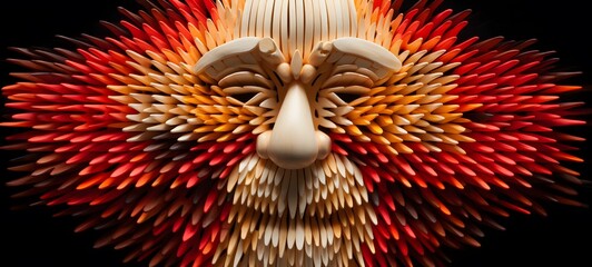 santa claus shaped matchstick carving ,generative AI