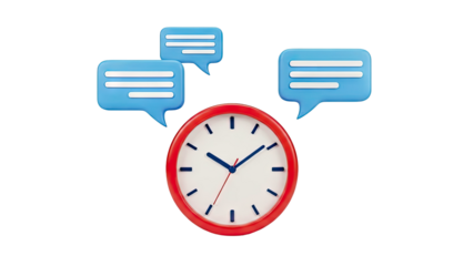 Clock and Speech Bubbles