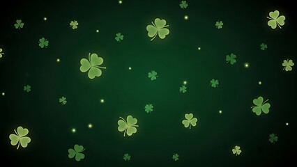 St patrick's day shamrocks on green background celebrating luck and irish heritage