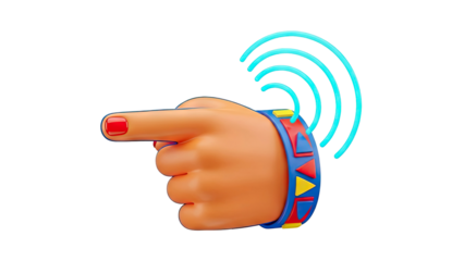 3D Hand with Smartwatch and Wi-Fi Signal