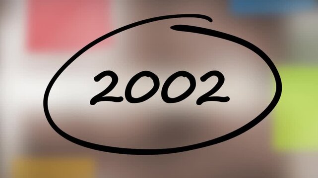 2002 Black Marker Writing on Glass Surface