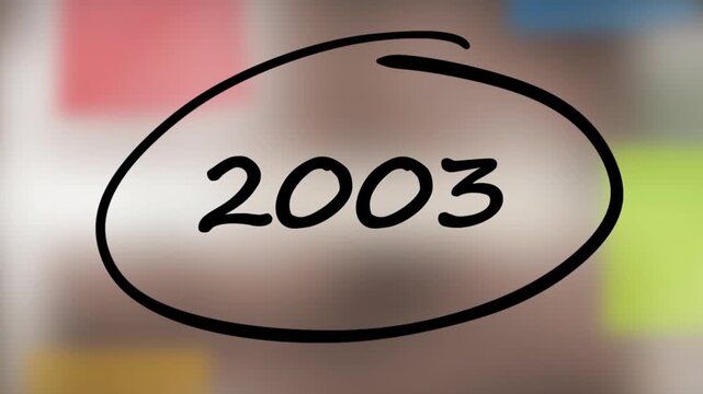 2003 Black Marker Writing on Glass Surface