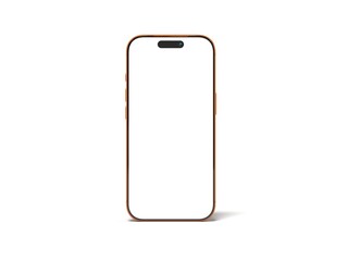 Orange Smartphone 3D Render Isolated White for Mockup 1