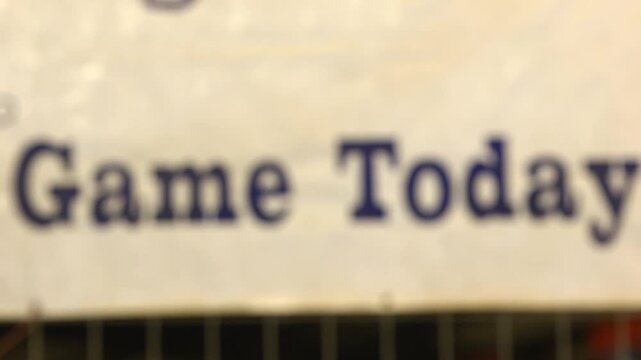 Game today sign at stadium