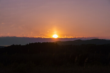 北海道道南2025春の夕陽