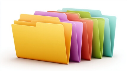 Colorful File Folders in Rainbow Arrangement for Organization and Office Storage