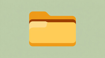 Yellow Folder Icon on Soft Green Background For Document Storage And Organization