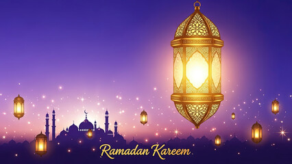 Celebrating ramadan with illuminated lanterns