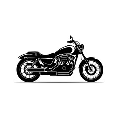 Obraz premium A sleek black motorcycle illustration on a white background