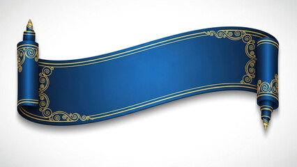 Elegant blue scroll with golden accents