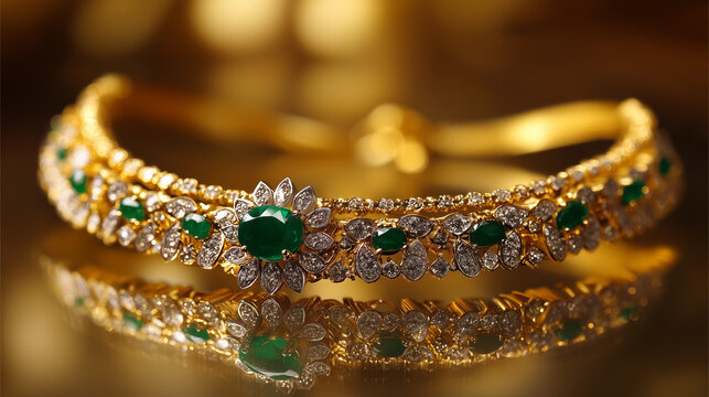 Shop emerald diamond gold bangle bracelet jewelry online for women luxury wedding bridal collection