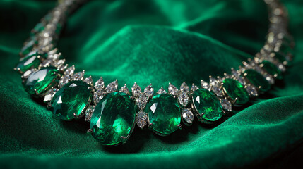 Emerald and diamond necklace jewelry fashion statement luxury gift idea for her elegant green gems 100 carat