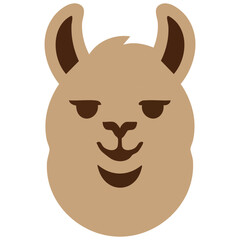 Obraz premium Llama animal head glyph icon agriculture farm vector illustration isolated on white background