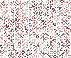 Seamless Pattern of Red Hearts on White Background, Romantic Design Element