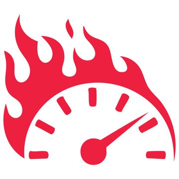 Speed gauge transportation kilometer speed icon flat vector illustration isolated on white background