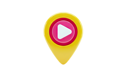 3D Play Button Location Icon