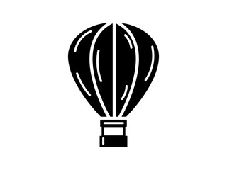 Fototapeta premium Black air ballon icon in a simple flat silhouette style