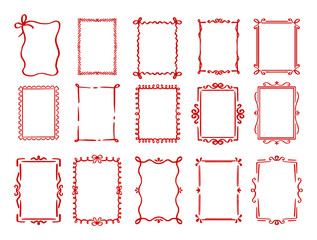 Vector Illustration Hand-drawn Retro Frames.