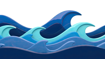 Abstract Blue and Teal Waves