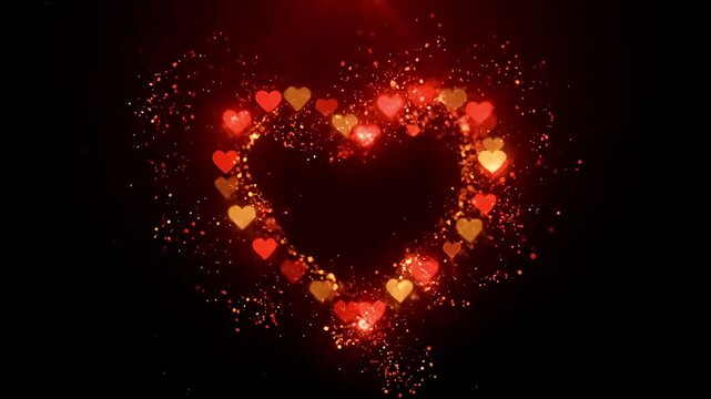 Luxury Valentine Abstract Background with Red and Gold Lights