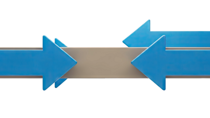 Blue Arrows Pointing Towards Each Other