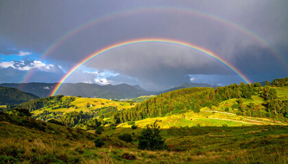 Fototapeta premium rainbow over the field