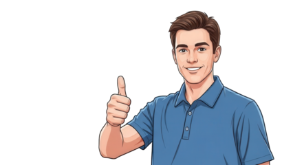 Confident young man giving thumbs up with a smile