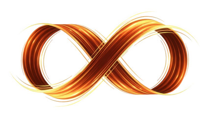 Vibrant orange infinity symbol with dynamic light trails on black background