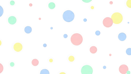 Vibrant pastel colored polka dots on black background