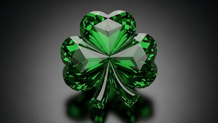 St patrick's day emerald green four leaf clover jewelry gemstone