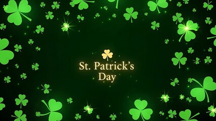 St patrick's day celebration with shamrocks and green decorations