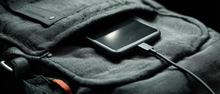 Smartphone charging in a bag