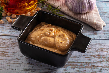 Organic homemade hummus creamy snack