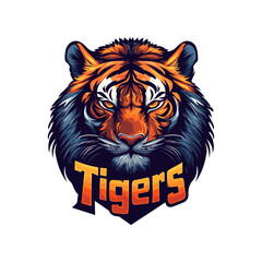 Tigers - logo template design. Tiger animal mascot head vector illustration logo. Wild cat head mascot, Tiger head emblem design for eSports team