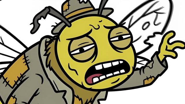 zombie bee cartoon zombie bee halloween zombie bee funny character illustration, halloween cartoon illustration, funny horror character design, fantasy insect mascot